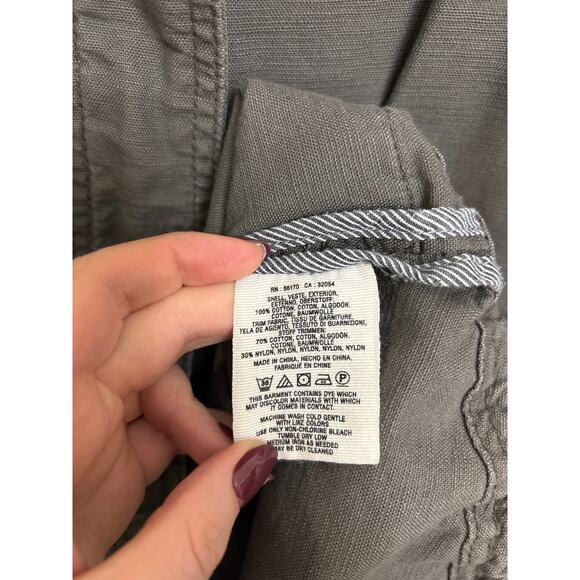 Anthropologie Revenna Lattice Anorak Women Large Jacket Olive Green Lace Hei Hei - Picture 4 of 5